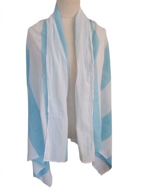 Dolce & Gabbana Light Blue Beach Pashmina Wrap Scarf 100% Cotton